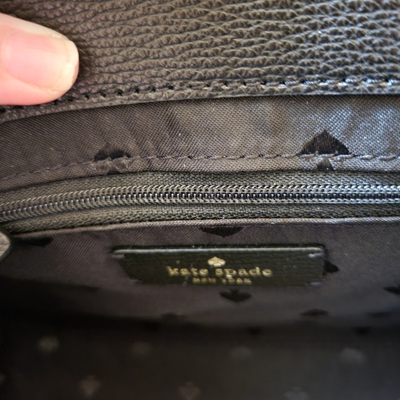 Kate Spade Darcy woven houndstooth top handle satchel. Crossbody in black. NWOT. - Picture 6 of 6